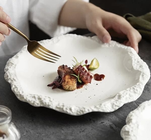 Textured Ceramic Dessert Plate - Image 4